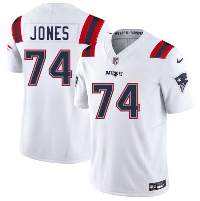 Men & Women & Youth New England Patriots #74 Caleb Jones White 2025 F.U.S.E. Vapor Limited Stitched Jersey